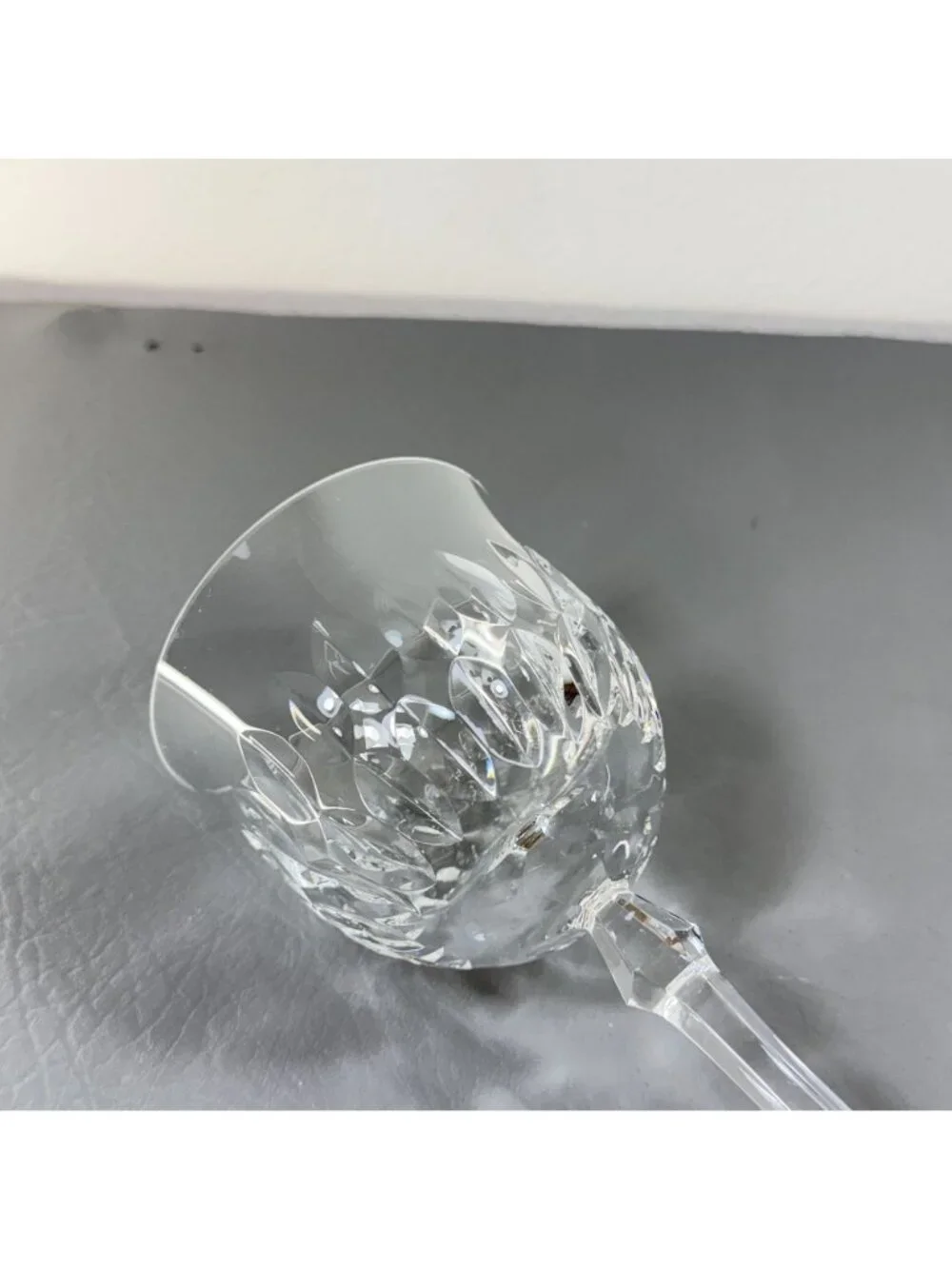 Vintage Josair German Cut Crystal Wine Glasses Set of 2 Lead Crystal Stemware